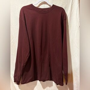 Carhartt men's loose fit, heavyweight, long-sleeve T-shirt maroon size L